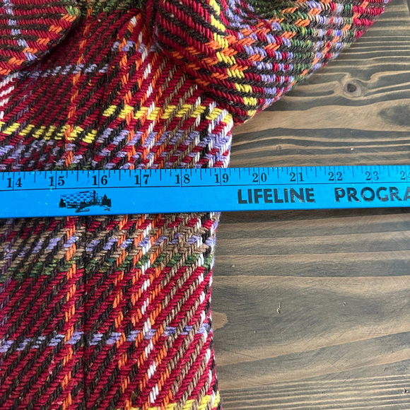 Tribal Plaid Women’s Wool Blend Single Breasted Coat Red/Green Bulgaria Made- 8 - Picture 5 of 10